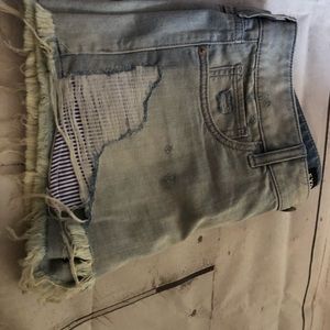 Express jean short white and bleu size 8